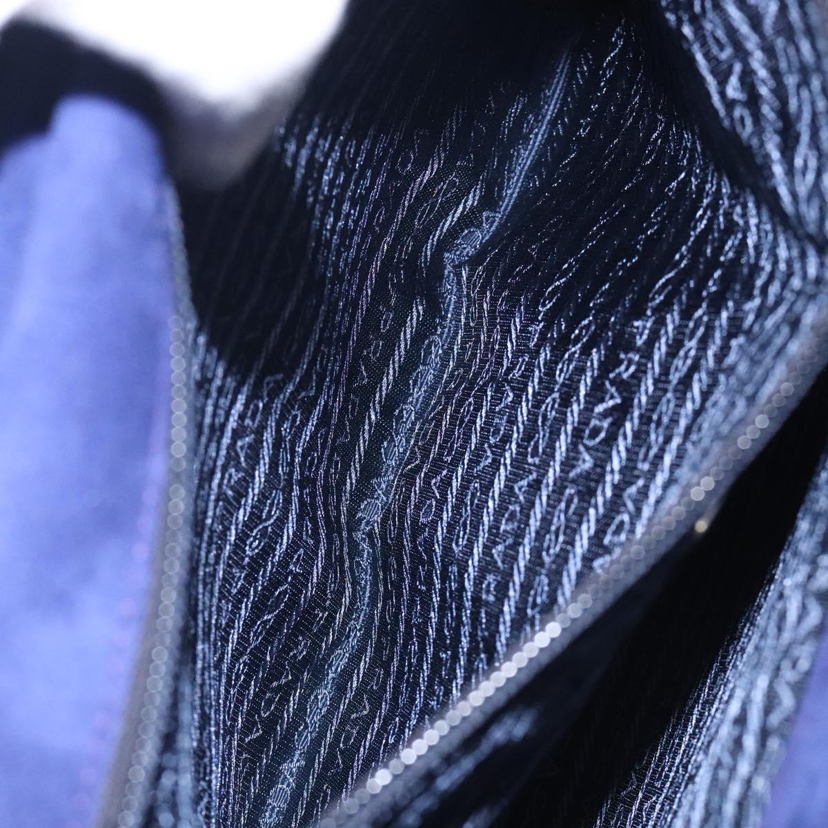 PRADA Hand Bag Suede Purple Gold Auth 132139