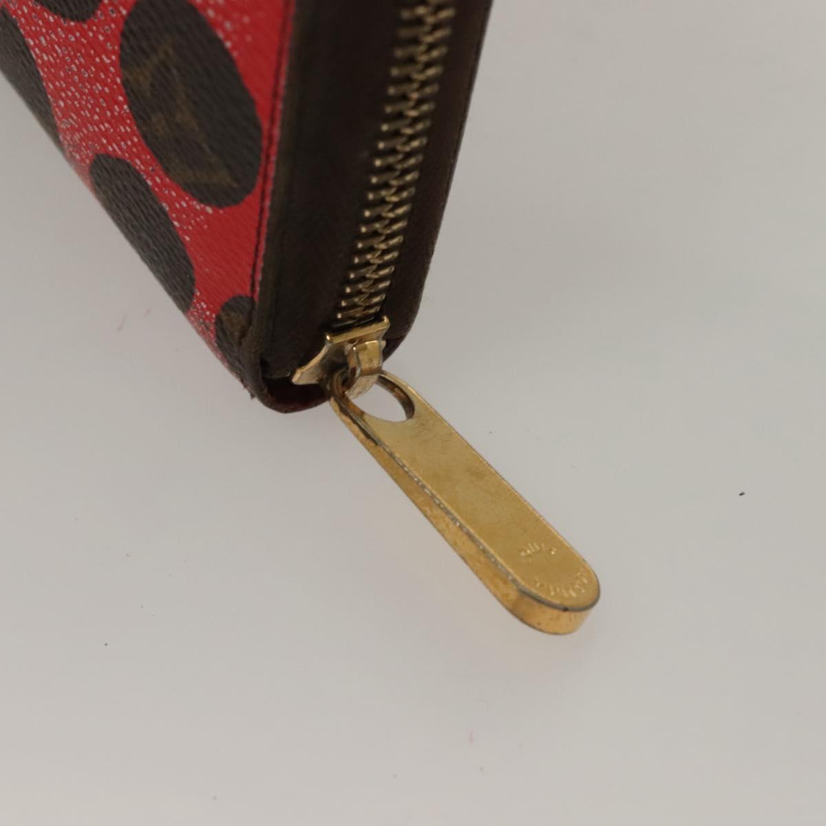 LOUIS VUITTON Monogram Yayoi Kusama Zippy Wallet Red M60450 LV Auth 132196