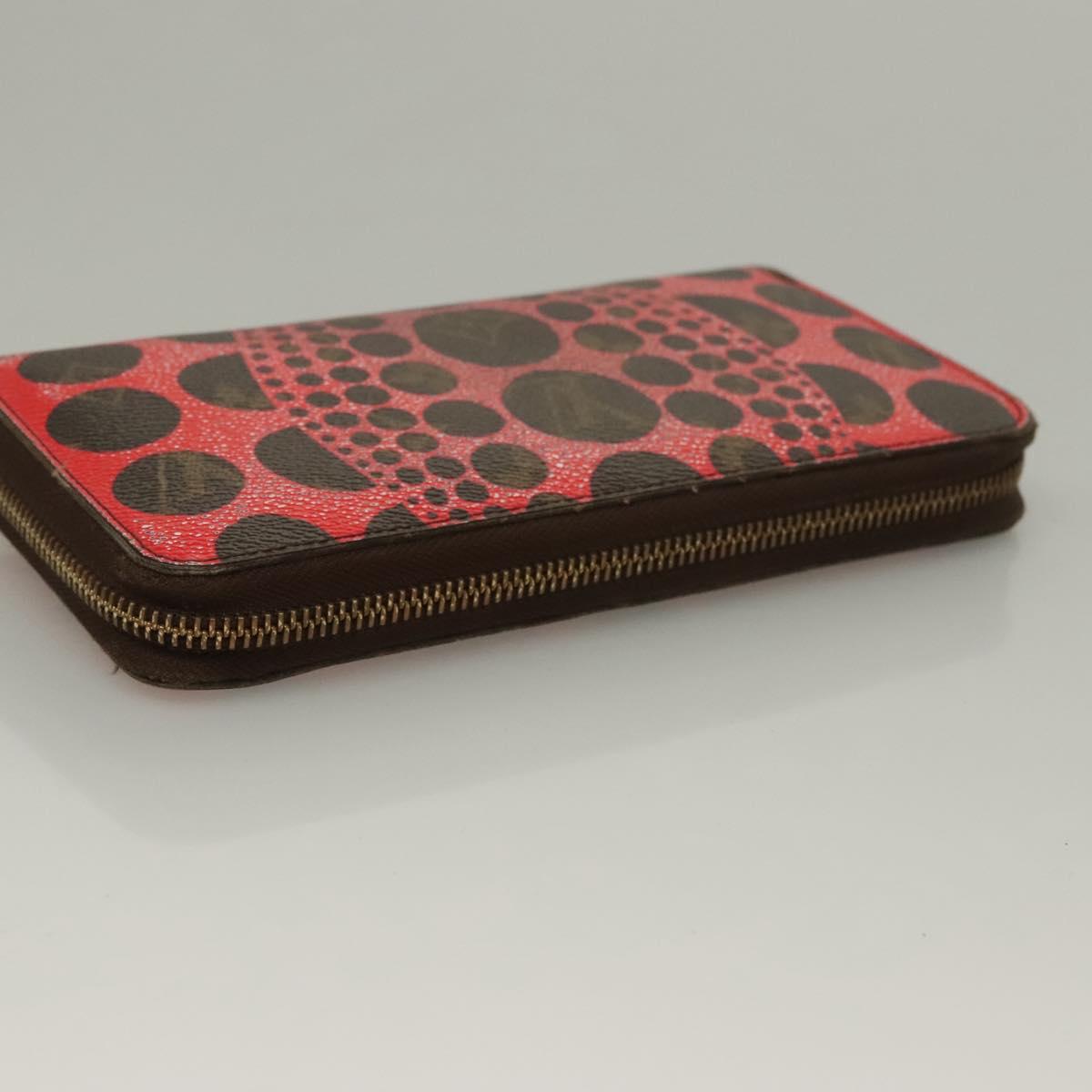 LOUIS VUITTON Monogram Yayoi Kusama Zippy Wallet Red M60450 LV Auth 132196