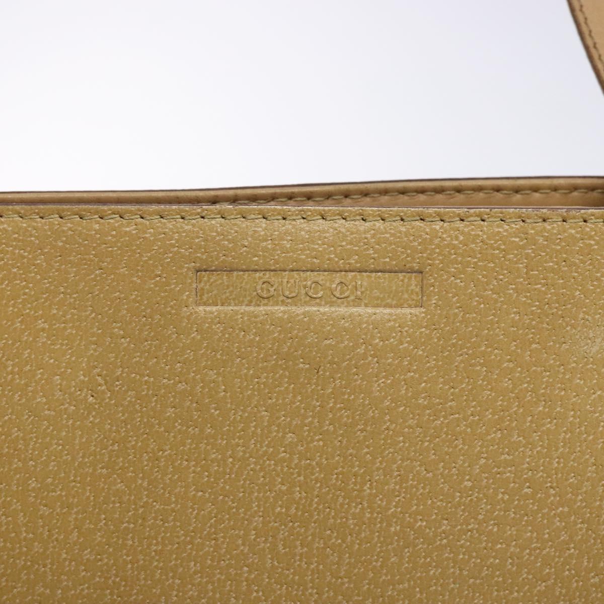 GUCCI Tote Bag Leather Beige Silver 002 1135 Auth 132207