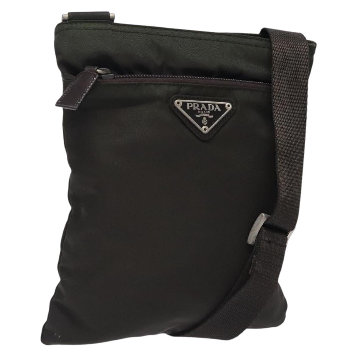 PRADA Shoulder Bag Nylon Khaki Auth 132244