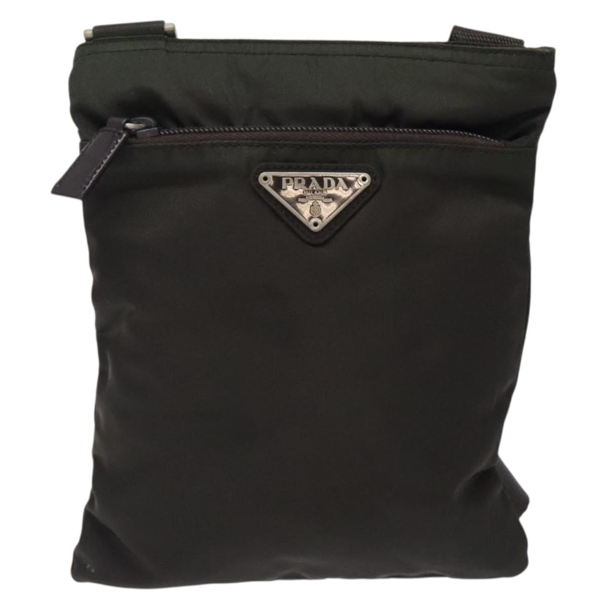 PRADA Shoulder Bag Nylon Khaki Auth 132244