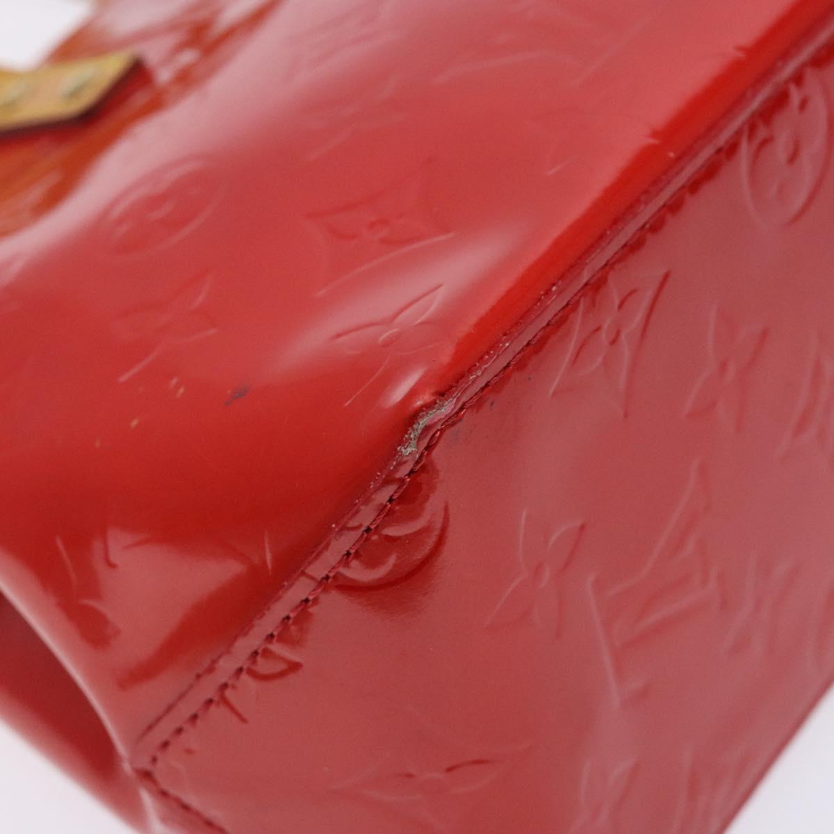 LOUIS VUITTON Monogram Vernis Reade PM Hand Bag Red Rouge M91088 LV Auth 132250