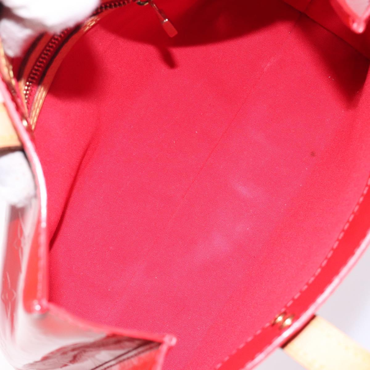 LOUIS VUITTON Monogram Vernis Reade PM Hand Bag Red Rouge M91088 LV Auth 132250