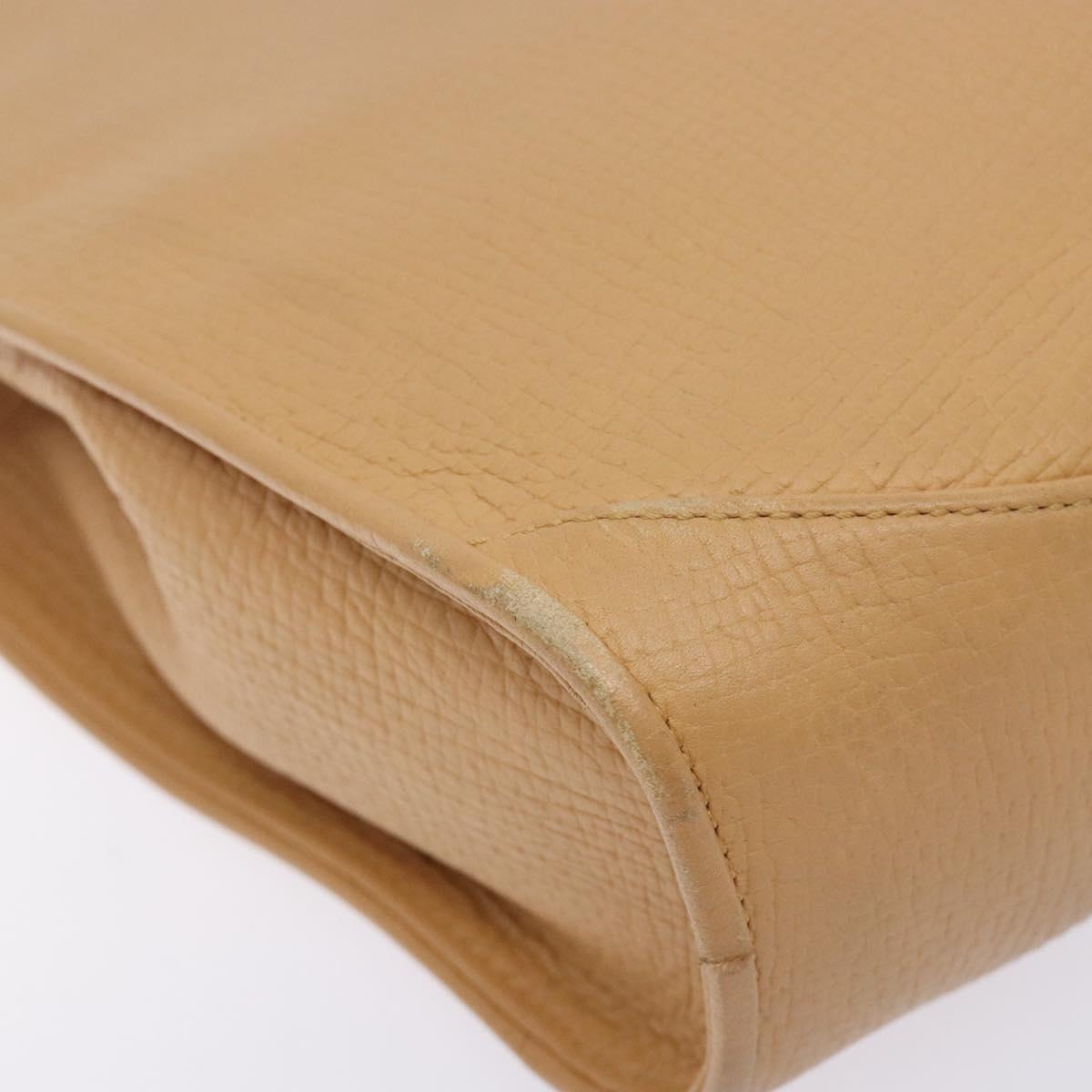 LOEWE Shoulder Bag Leather Beige Gold Auth 132265