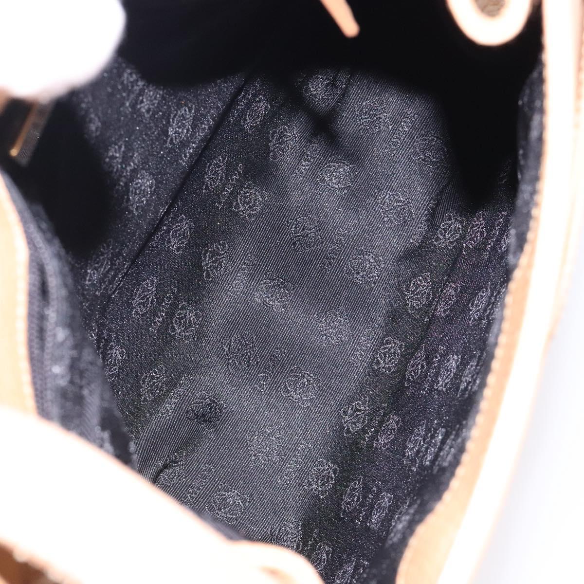 LOEWE Shoulder Bag Leather Beige Gold Auth 132265