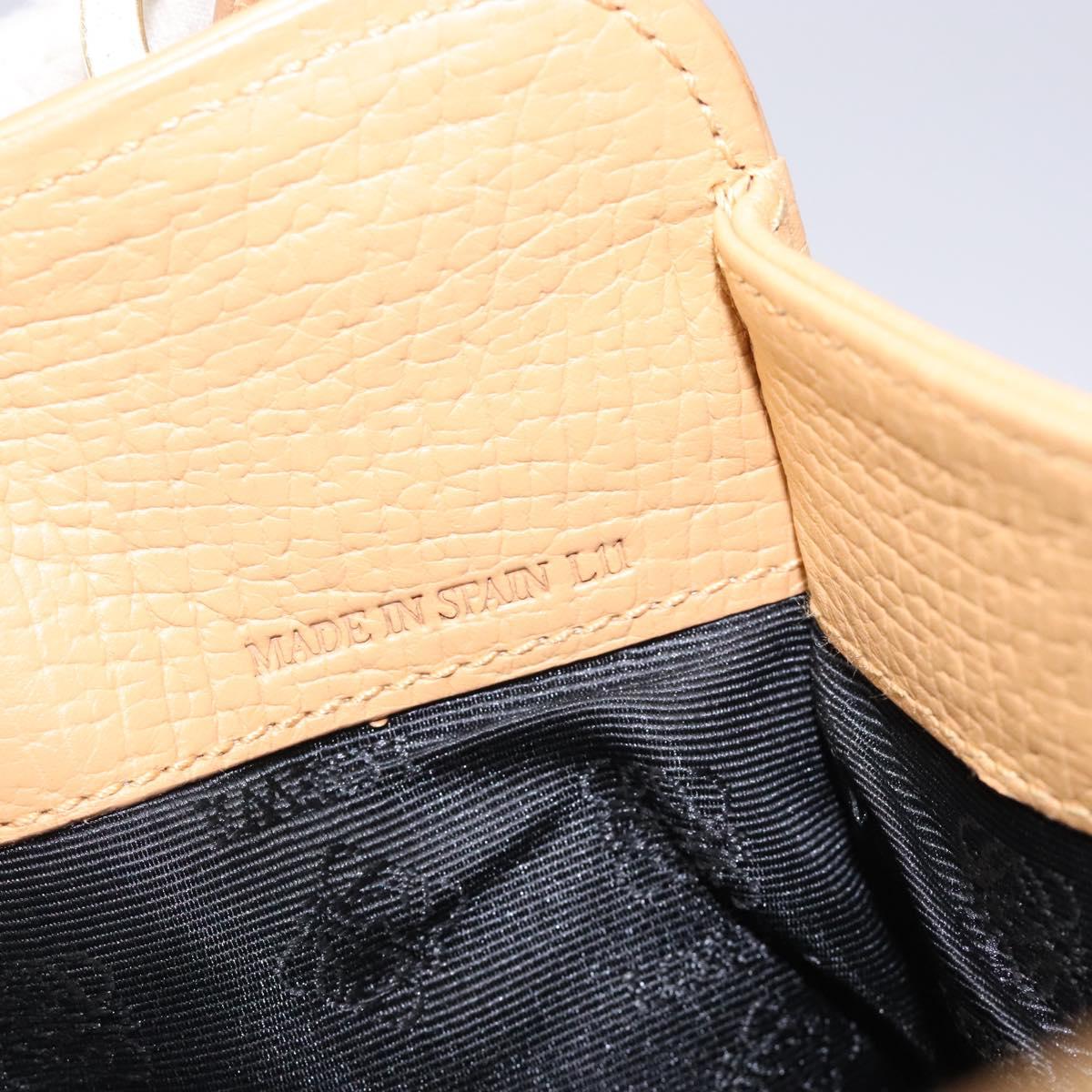 LOEWE Shoulder Bag Leather Beige Gold Auth 132265