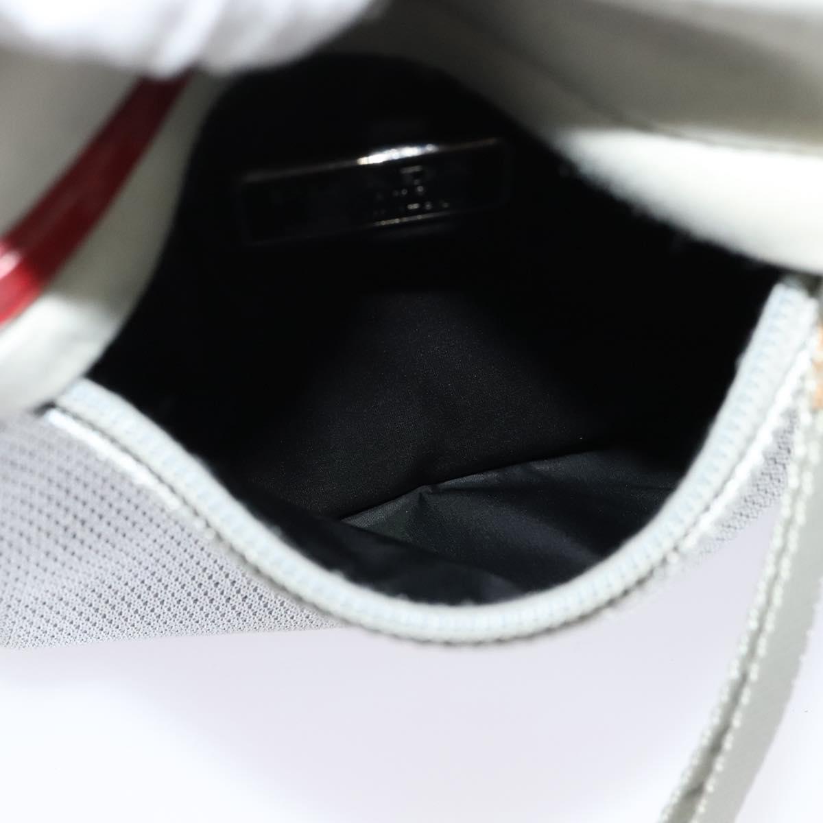 PRADA Sports Shoulder Bag Cotton Silver Auth 132275