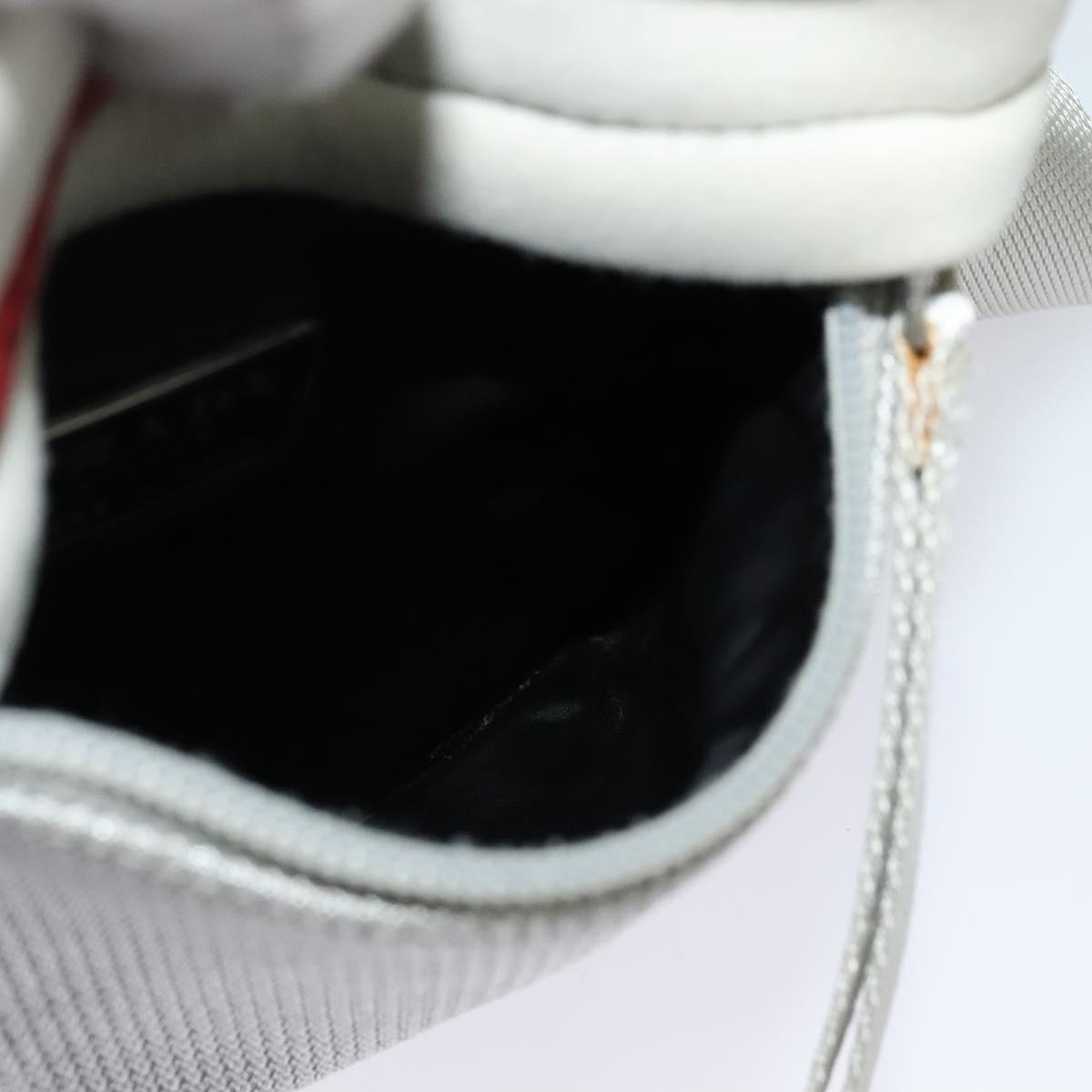 PRADA Sports Shoulder Bag Cotton Silver Auth 132275