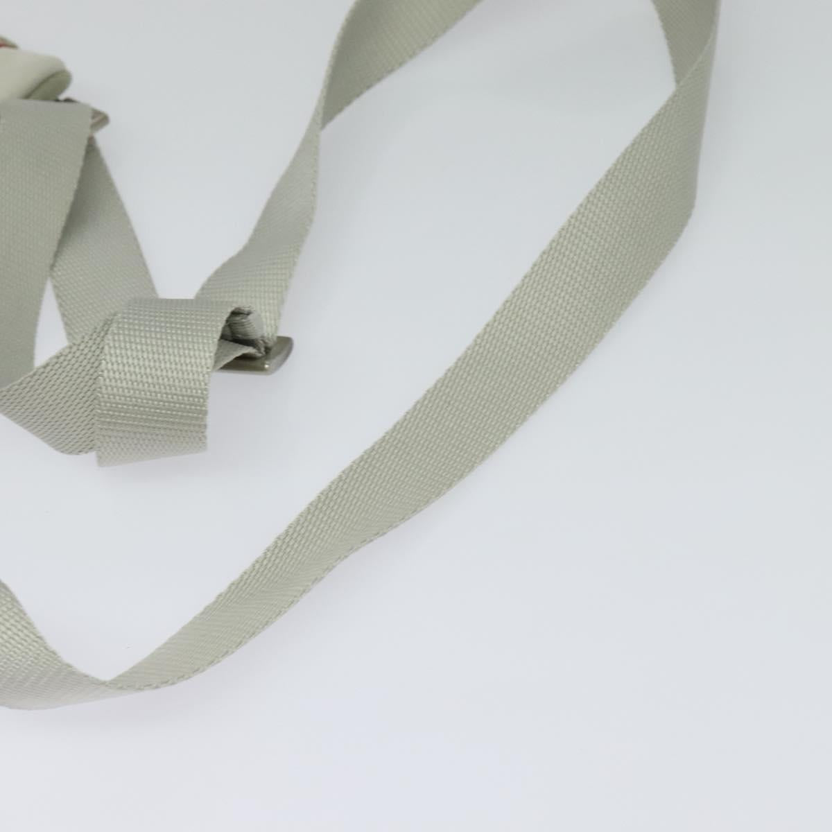 PRADA Sports Shoulder Bag Cotton Silver Auth 132275