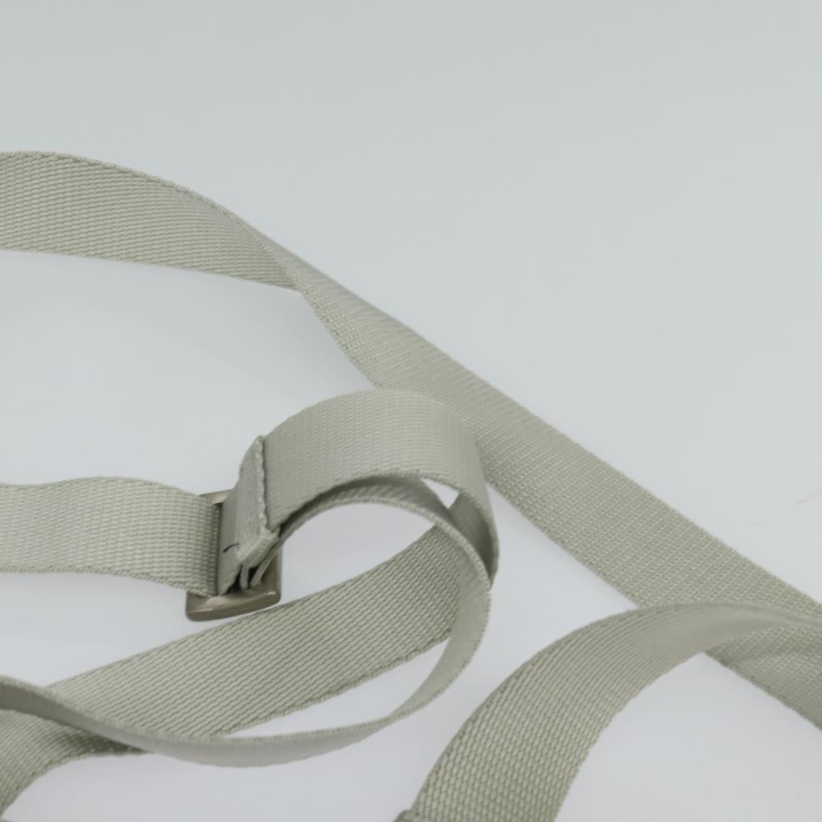 PRADA Sports Shoulder Bag Cotton Silver Auth 132275