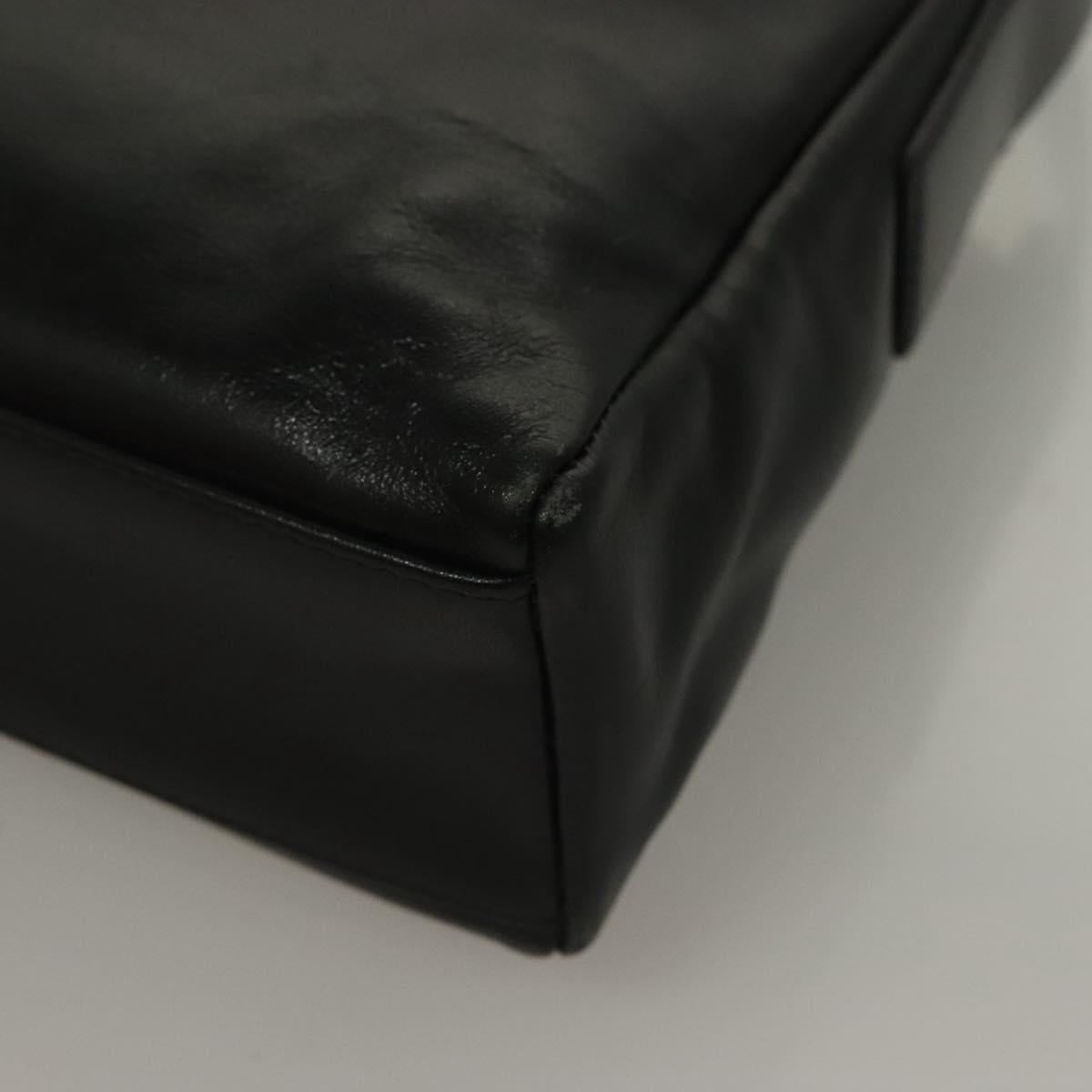 BURBERRY Nova Check Shoulder Bag Leather Black Gold Auth 132286