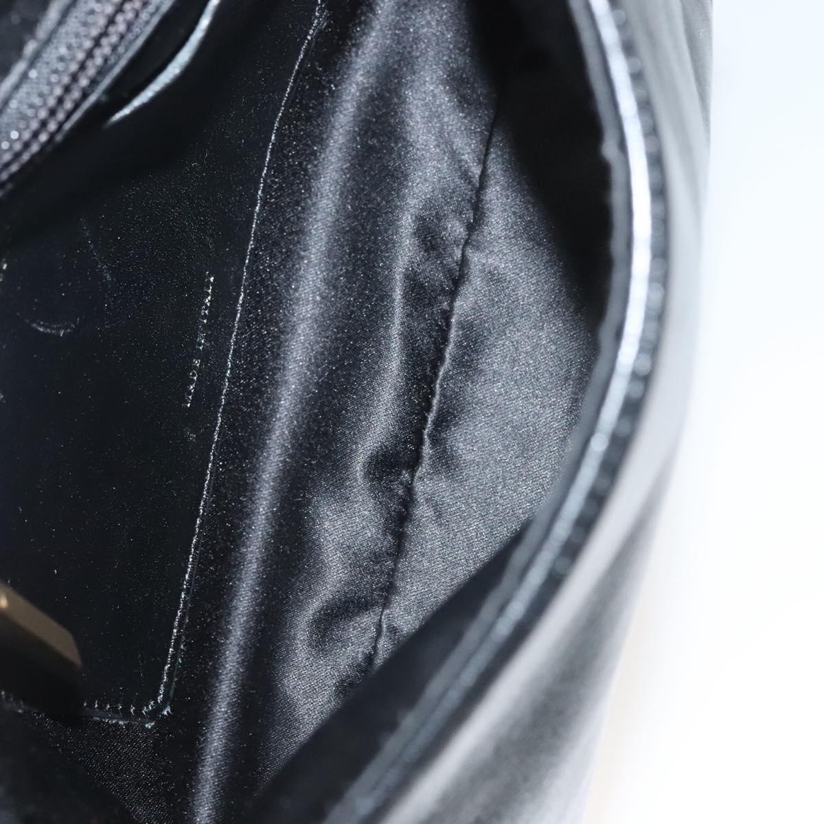 BURBERRY Nova Check Shoulder Bag Leather Black Gold Auth 132286