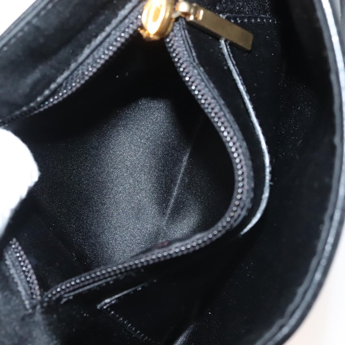 BURBERRY Nova Check Shoulder Bag Leather Black Gold Auth 132286