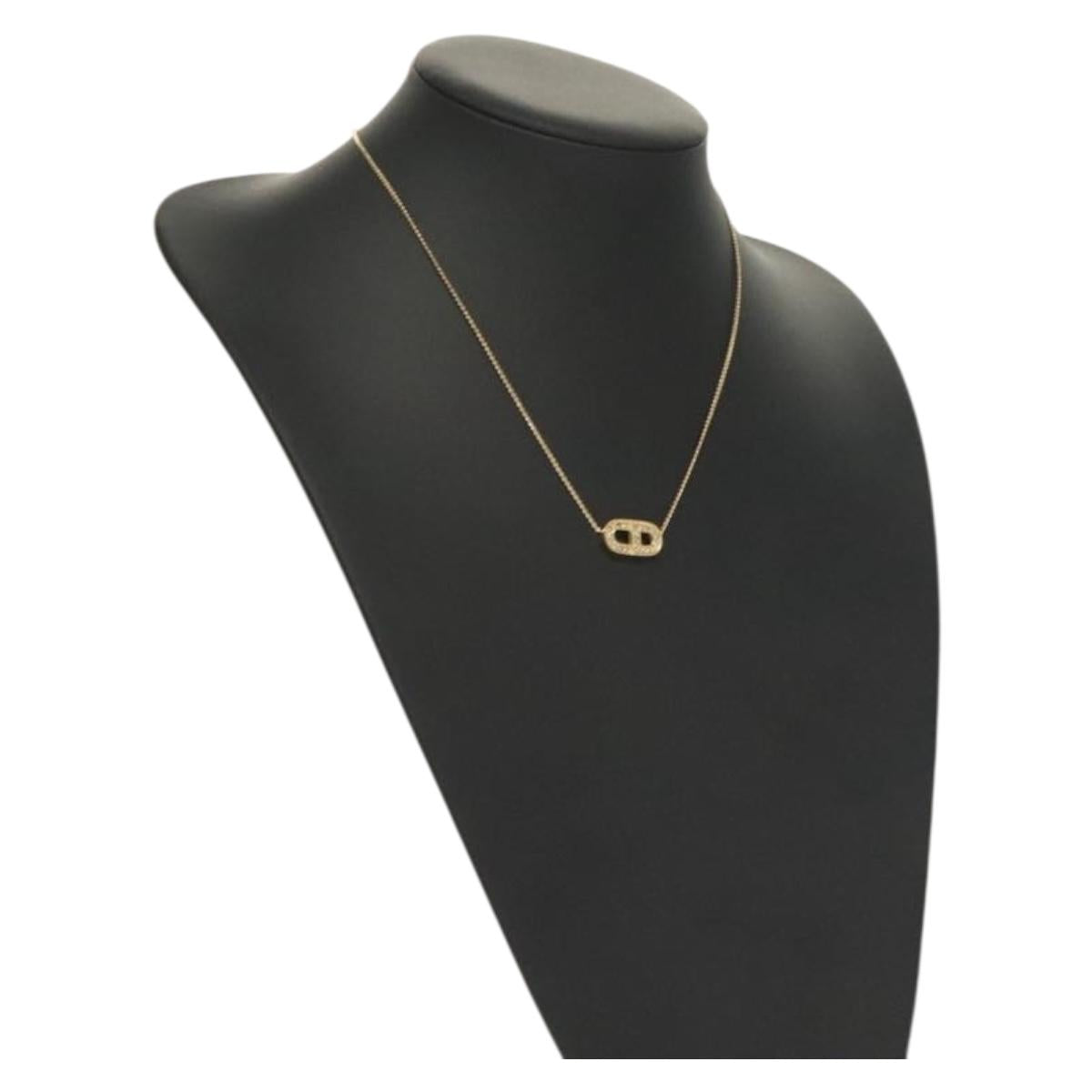 Christian Dior Necklace metal Gold Auth 132360