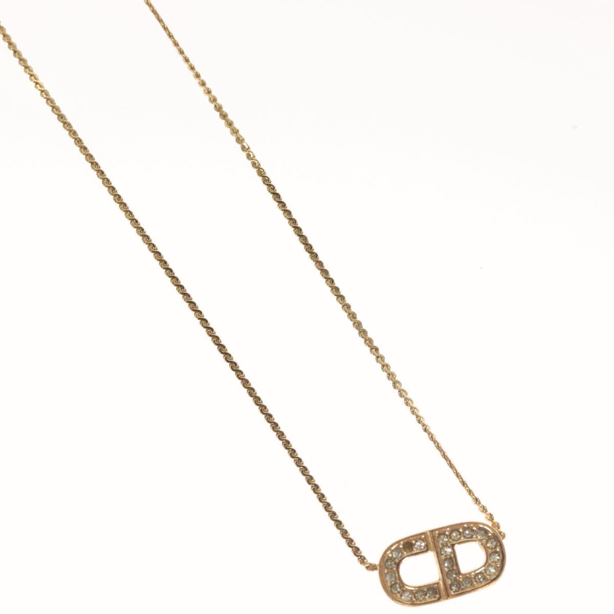 Christian Dior Necklace metal Gold Auth 132360