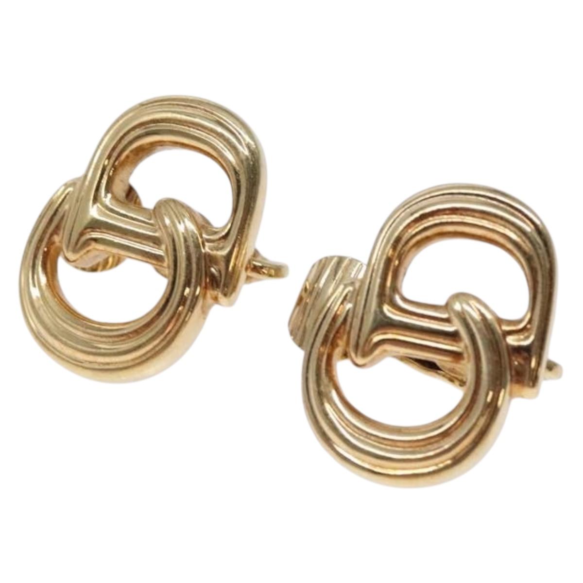 Christian Dior Earring metal Gold Auth 132361