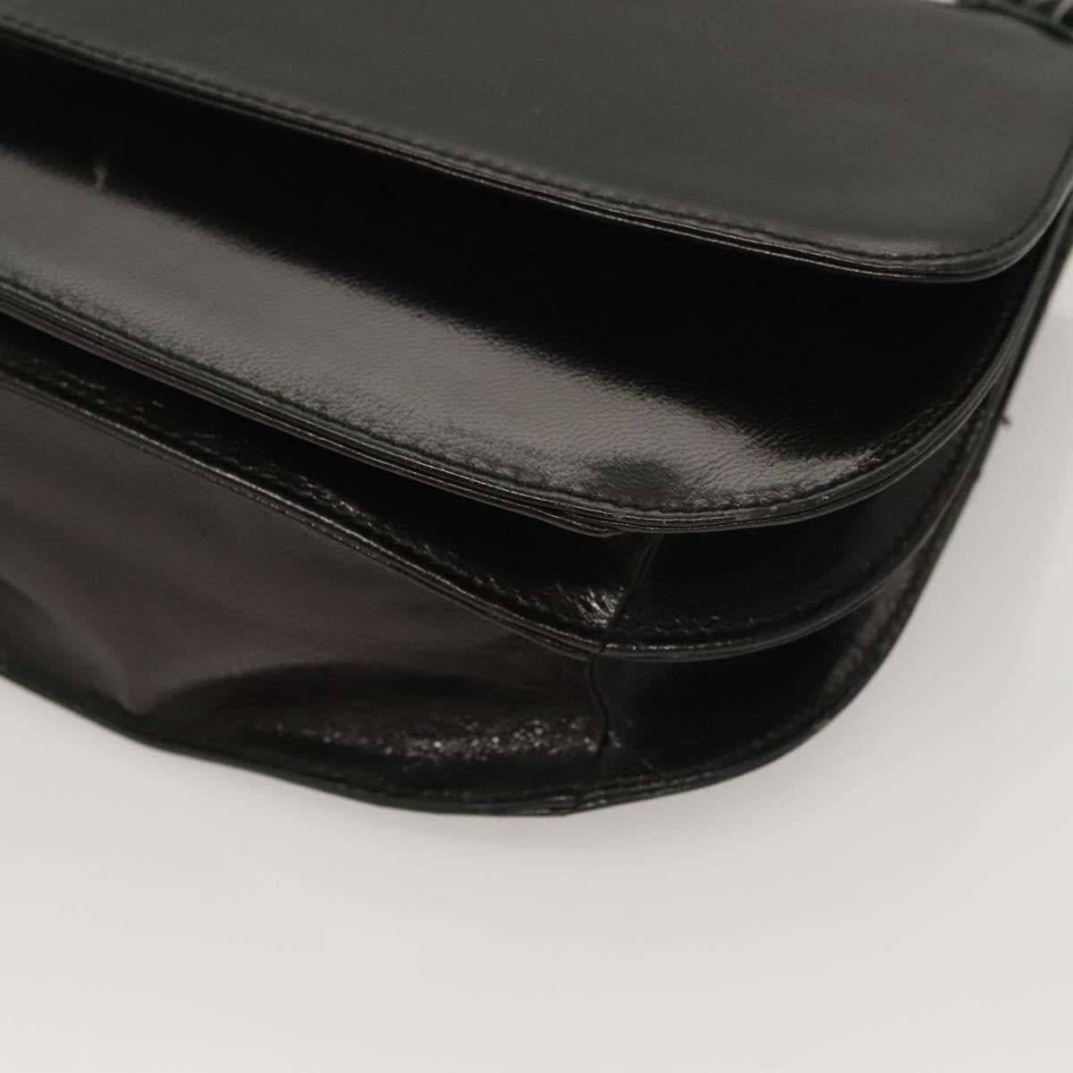 PRADA Chain Shoulder Bag Leather Black Auth 132369