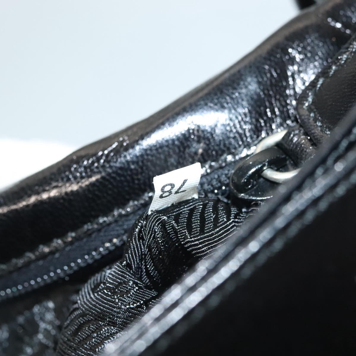 PRADA Chain Shoulder Bag Leather Black Auth 132369