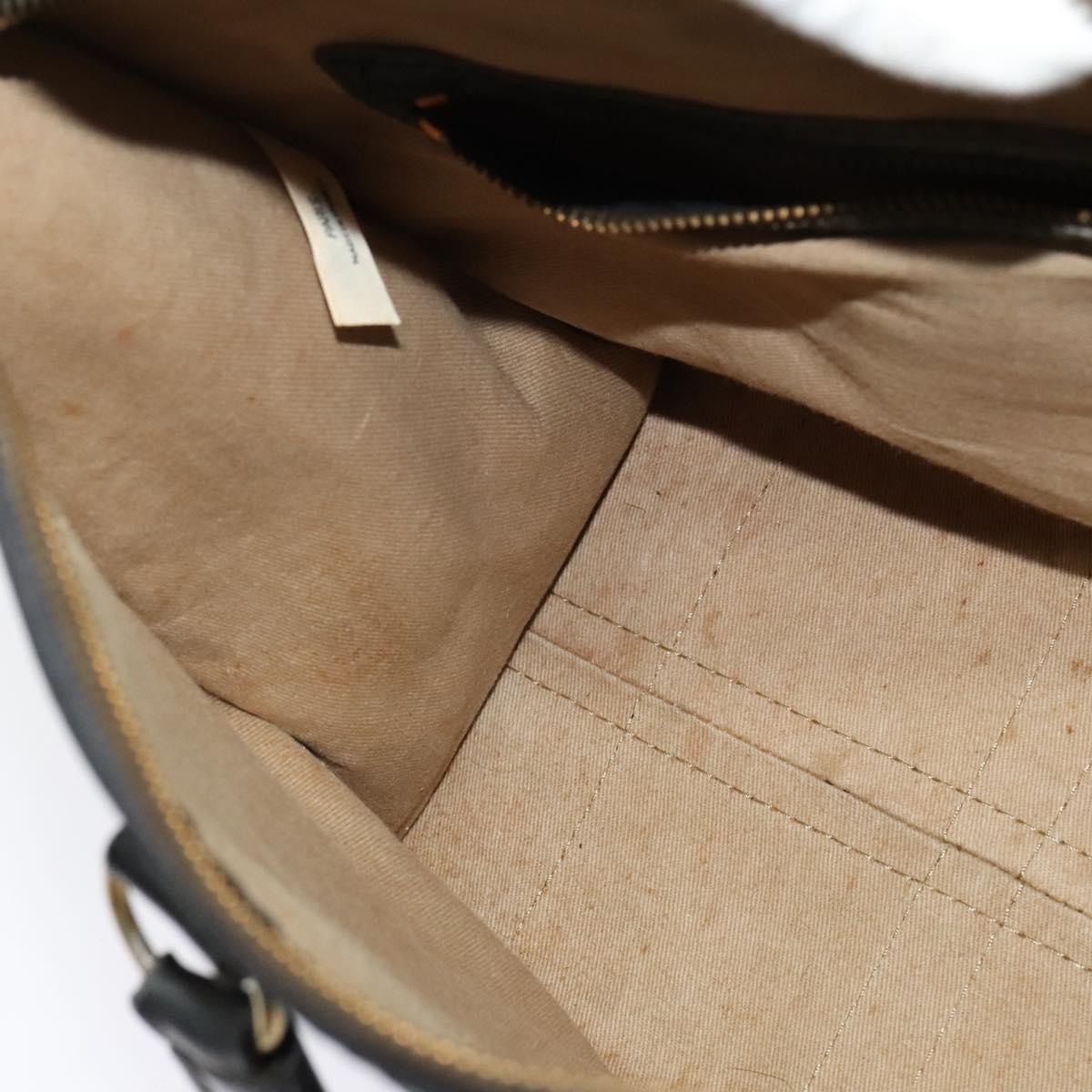 Christian Dior Trotter Canvas Hand Bag Navy Gold Auth 132382