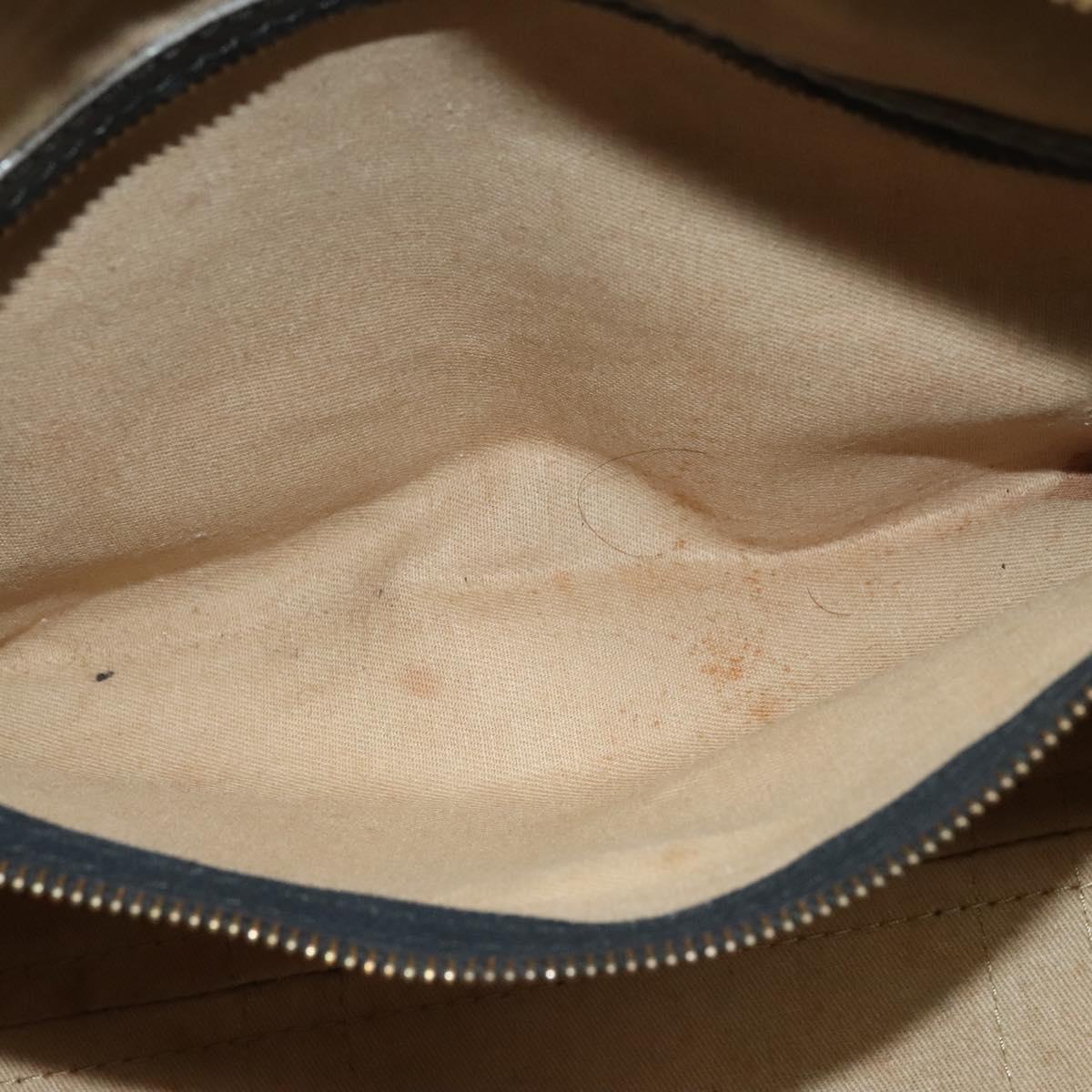 Christian Dior Trotter Canvas Hand Bag Navy Gold Auth 132382