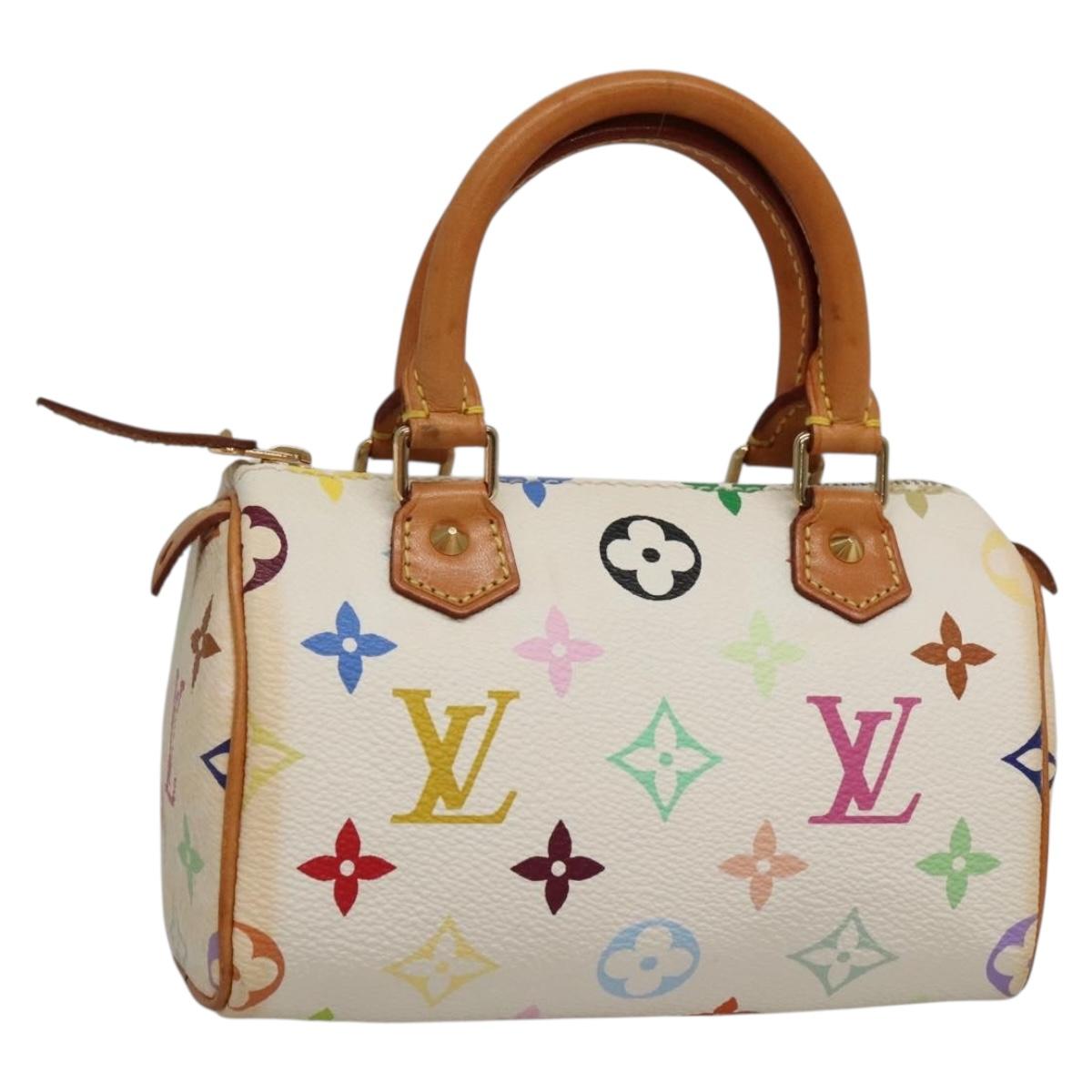 LOUIS VUITTON Monogram Multicolor Mini Speedy Bag White M92645 LV Auth 132394