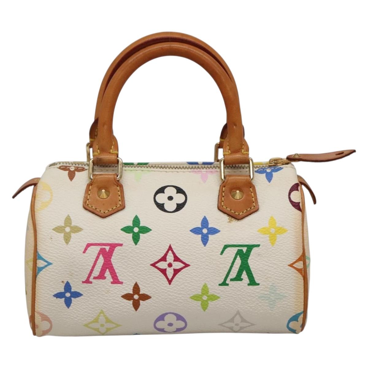 LOUIS VUITTON Monogram Multicolor Mini Speedy Bag White M92645 LV Auth 132394