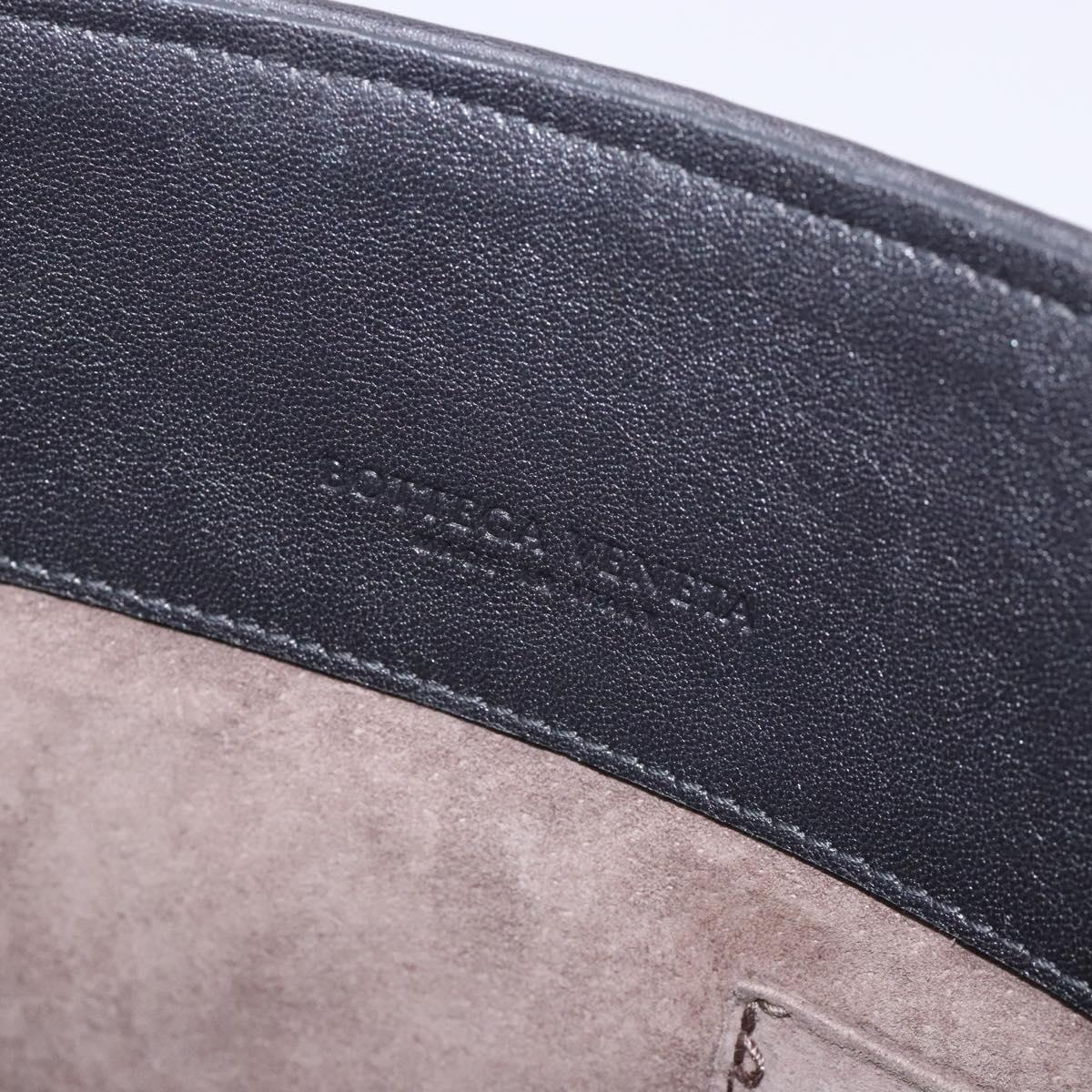 BOTTEGA VENETA INTRECCIATO Shoulder Bag Leather Black Auth 132398