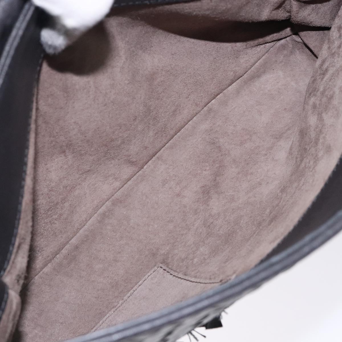 BOTTEGA VENETA INTRECCIATO Shoulder Bag Leather Black Auth 132398