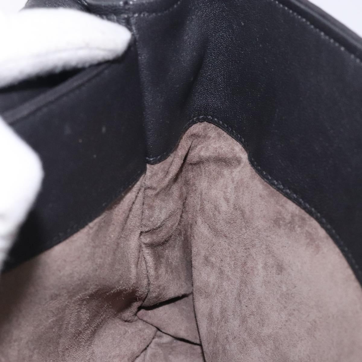 BOTTEGA VENETA INTRECCIATO Shoulder Bag Leather Black Auth 132398