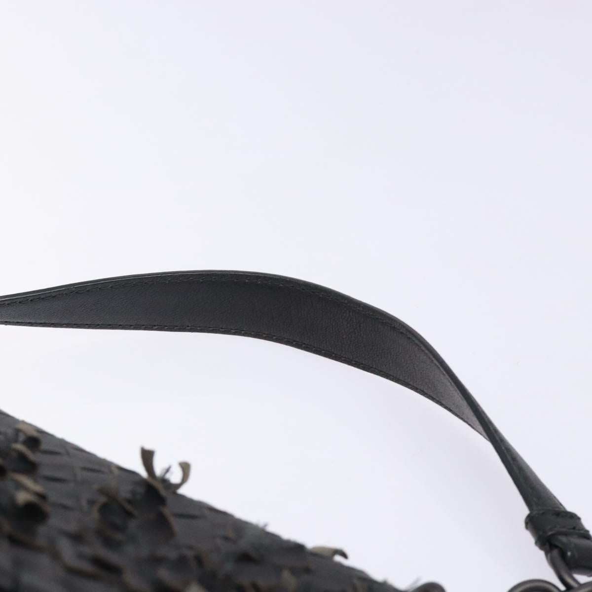 BOTTEGA VENETA INTRECCIATO Shoulder Bag Leather Black Auth 132398