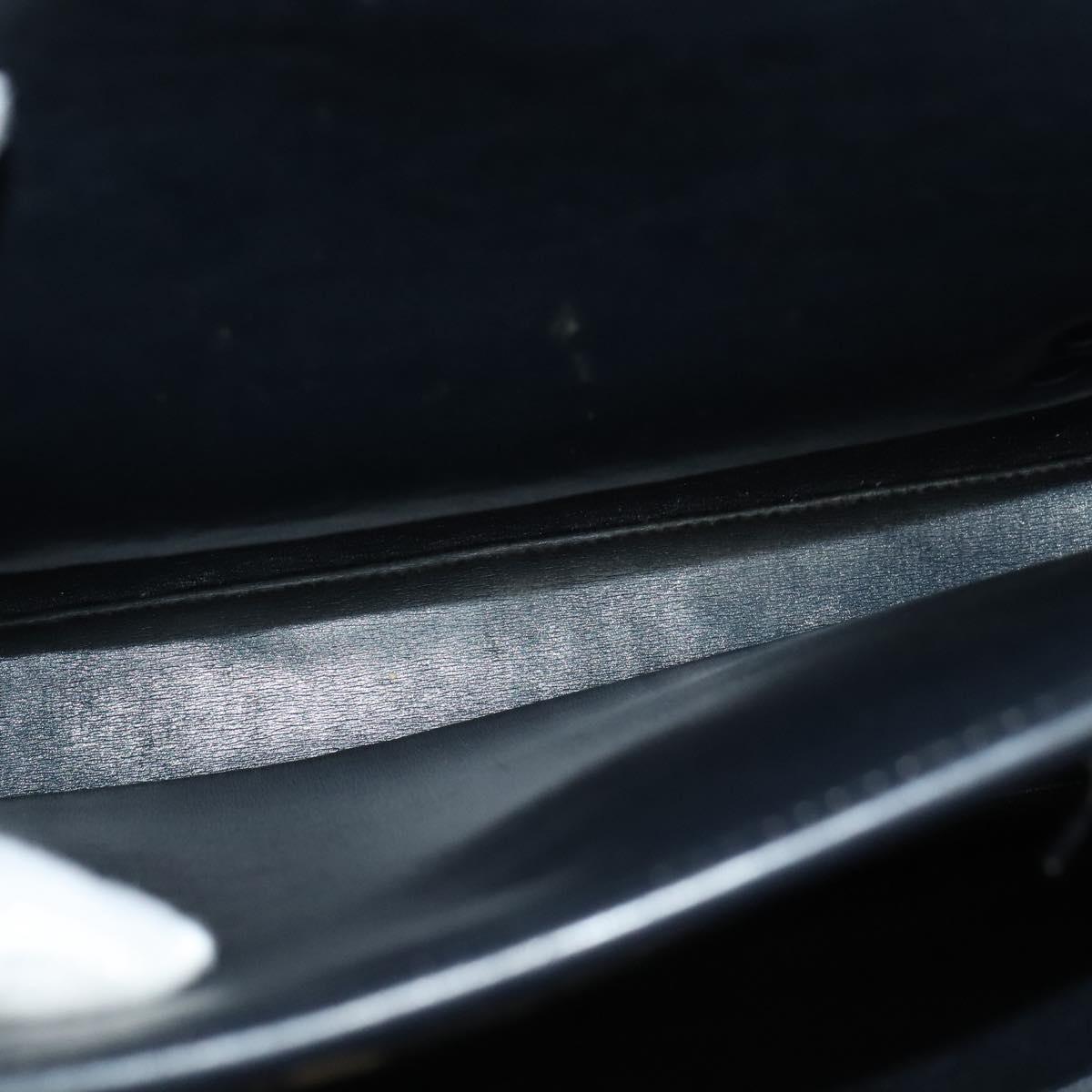 Christian Dior Trotter Canvas Hand Bag Navy Gold Auth 132402