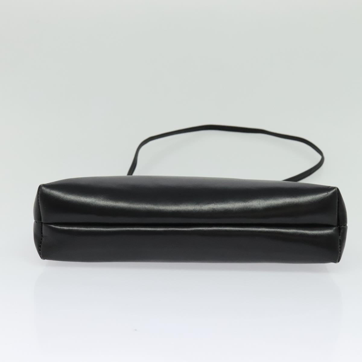 Salvatore Ferragamo Vala Shoulder Bag Leather Black Silver Auth 132421
