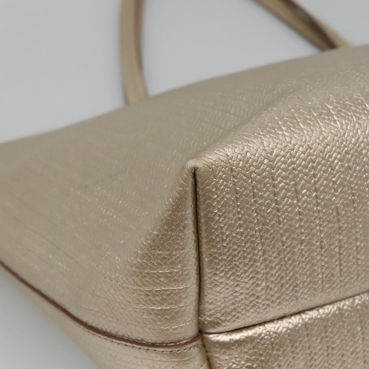 Salvatore Ferragamo Gancini Tote Bag Leather Gold Auth 132423
