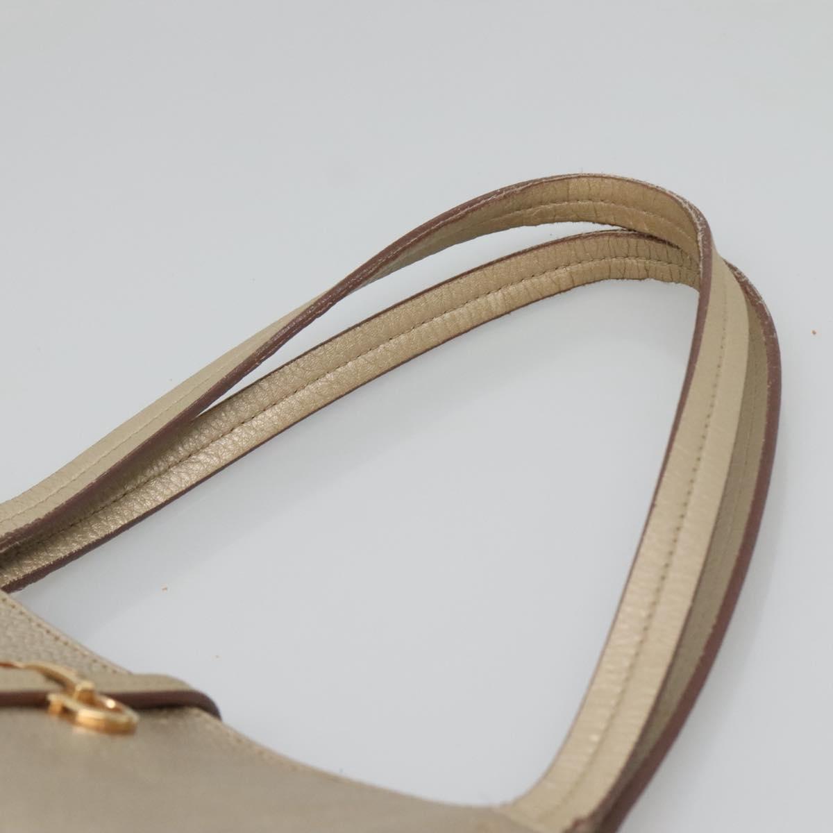Salvatore Ferragamo Gancini Tote Bag Leather Gold Auth 132423