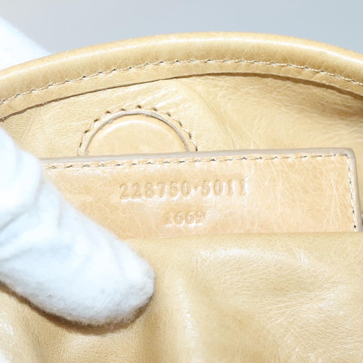 BALENCIAGA The Sunday Hand Bag Leather Beige Auth 132424