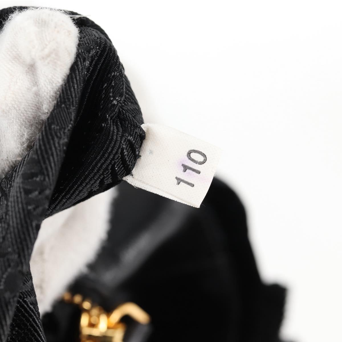 PRADA Hand Bag Velor Black Gold Auth 132428V