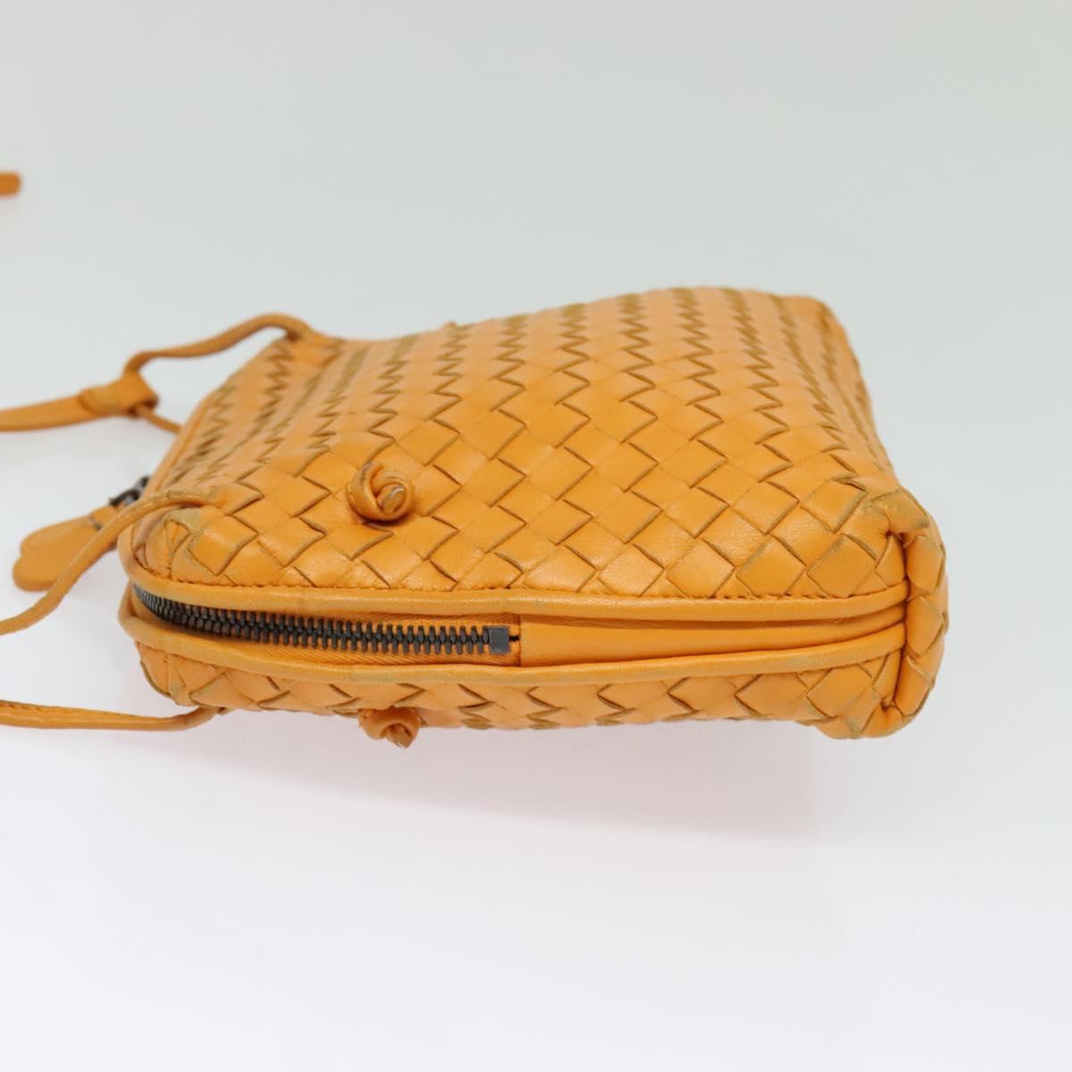 BOTTEGA VENETA INTRECCIATO Shoulder Bag Leather Yellow Auth 132431