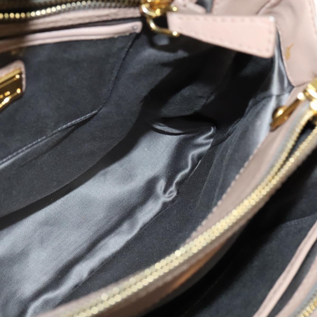 Miu Miu Matelasse Hand Bag Leather 2way Beige Gold Auth 132451