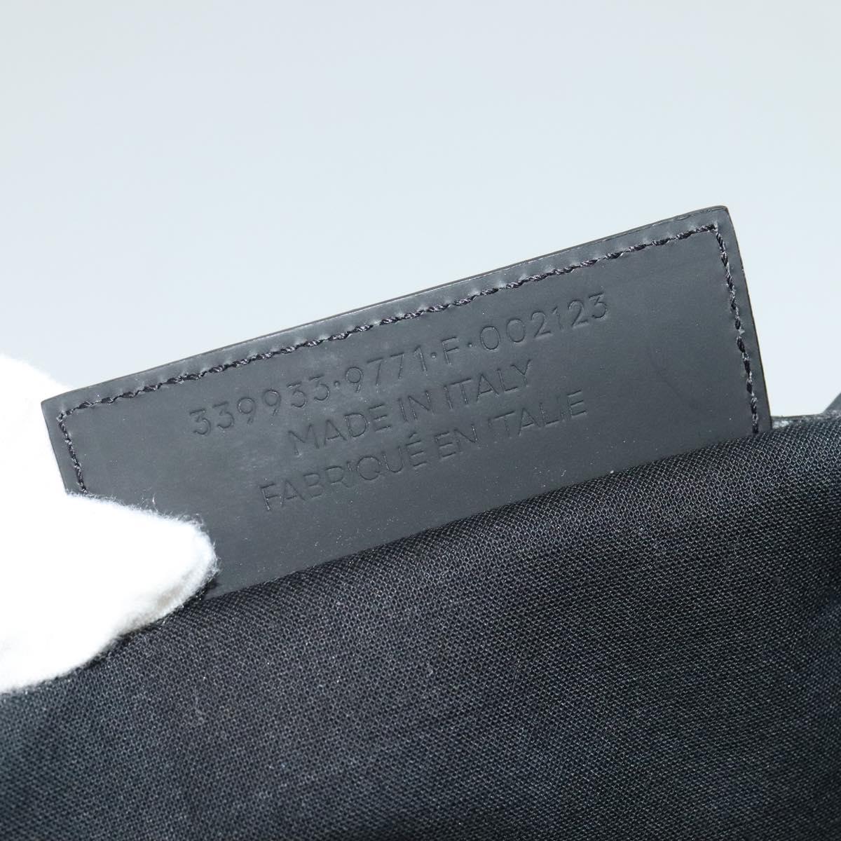 BALENCIAGA Navy Kabas Hand Bag Canvas Ivory Silver Auth 132455