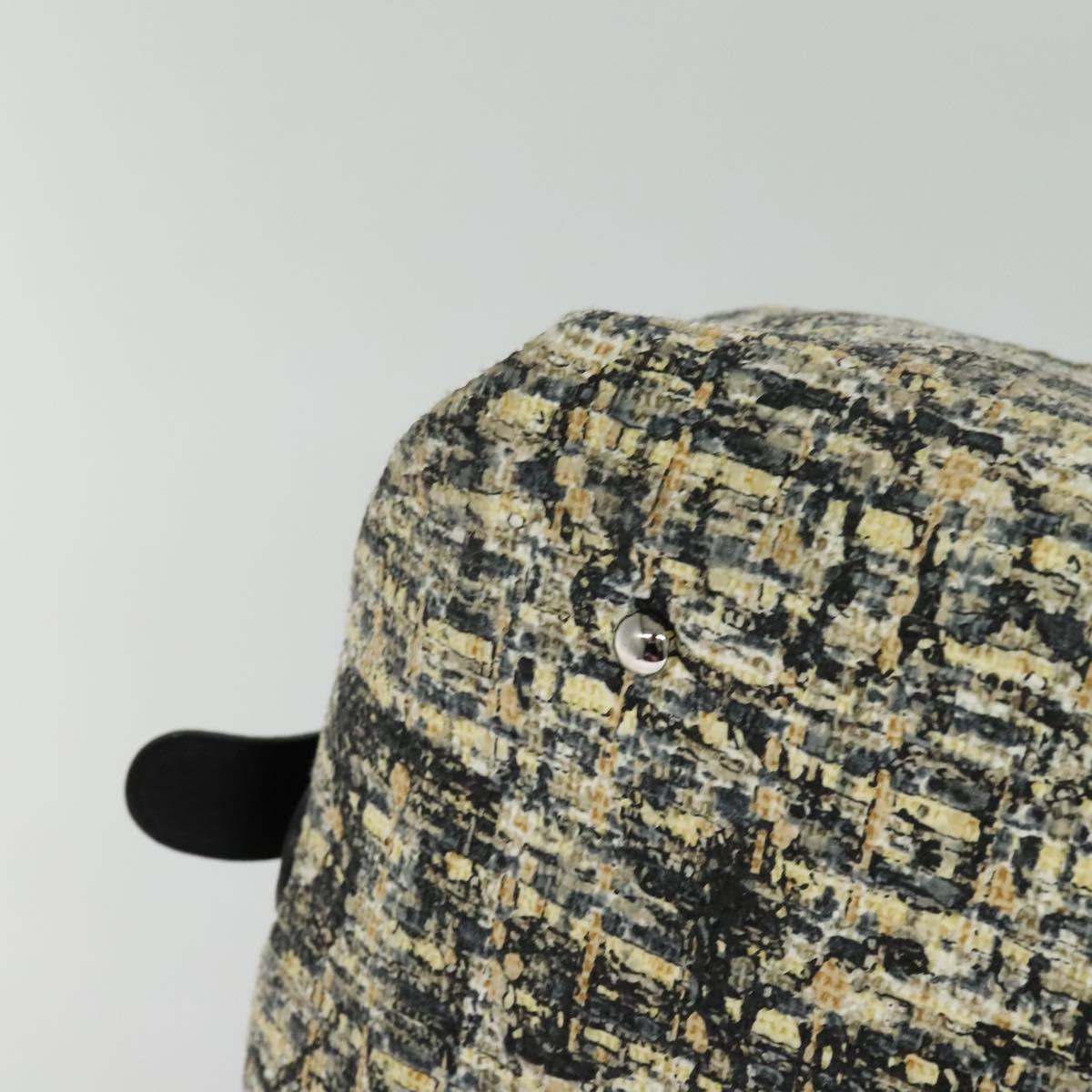 CHANEL Hand Bag Tweed Black Silver CC Auth 132459