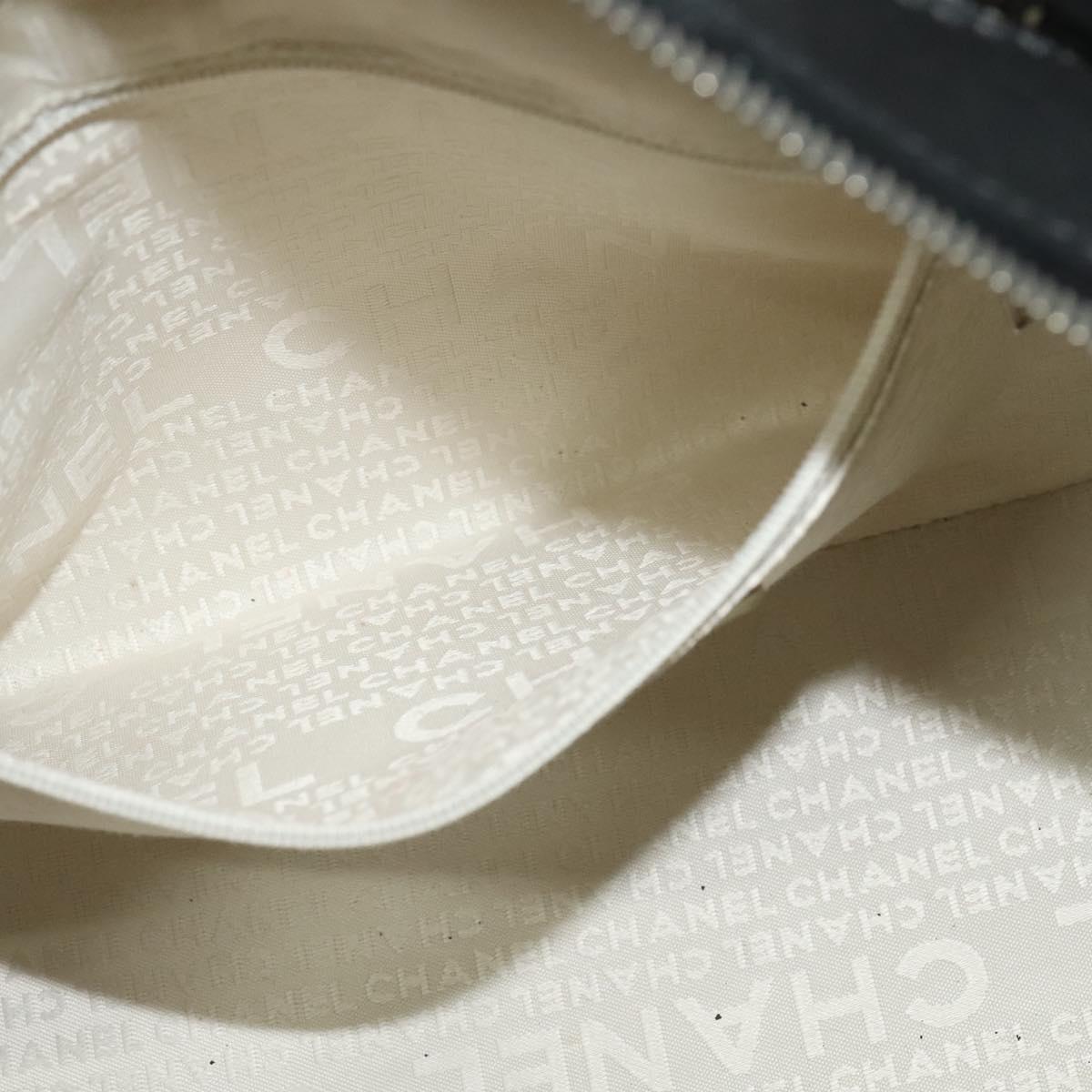 CHANEL Hand Bag Tweed Black Silver CC Auth 132459