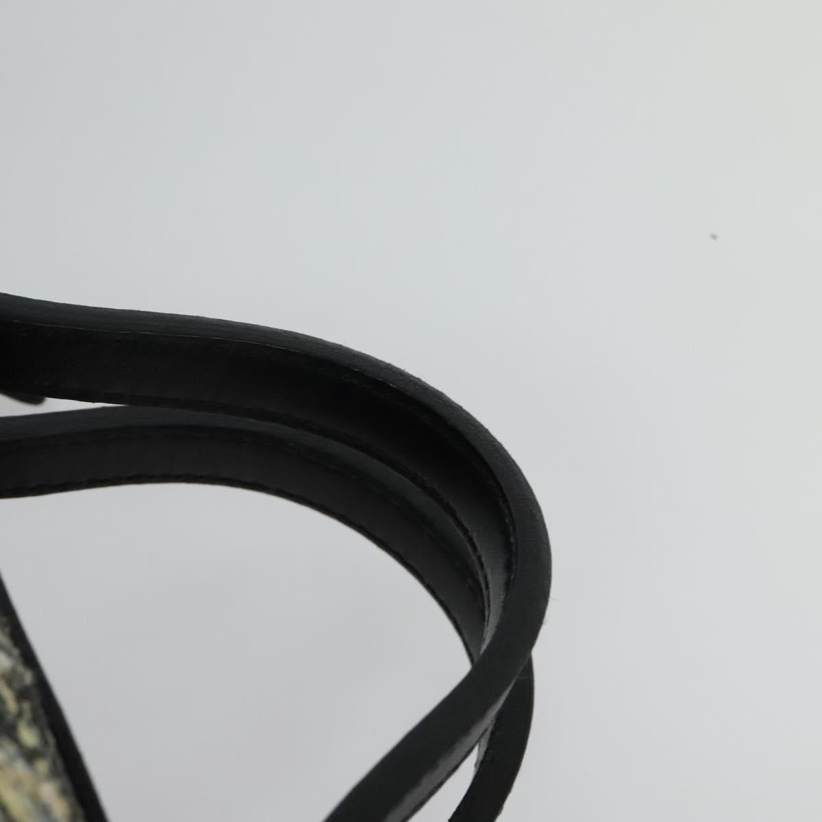 CHANEL Hand Bag Tweed Black Silver CC Auth 132459