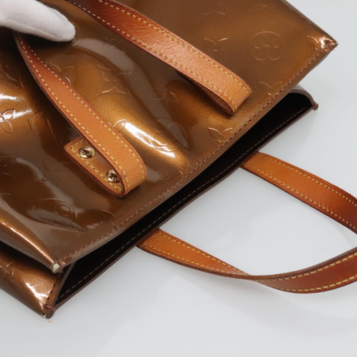 LOUIS VUITTON Monogram Vernis Reade PM Hand Bag Bronze M91146 LV Auth 132465