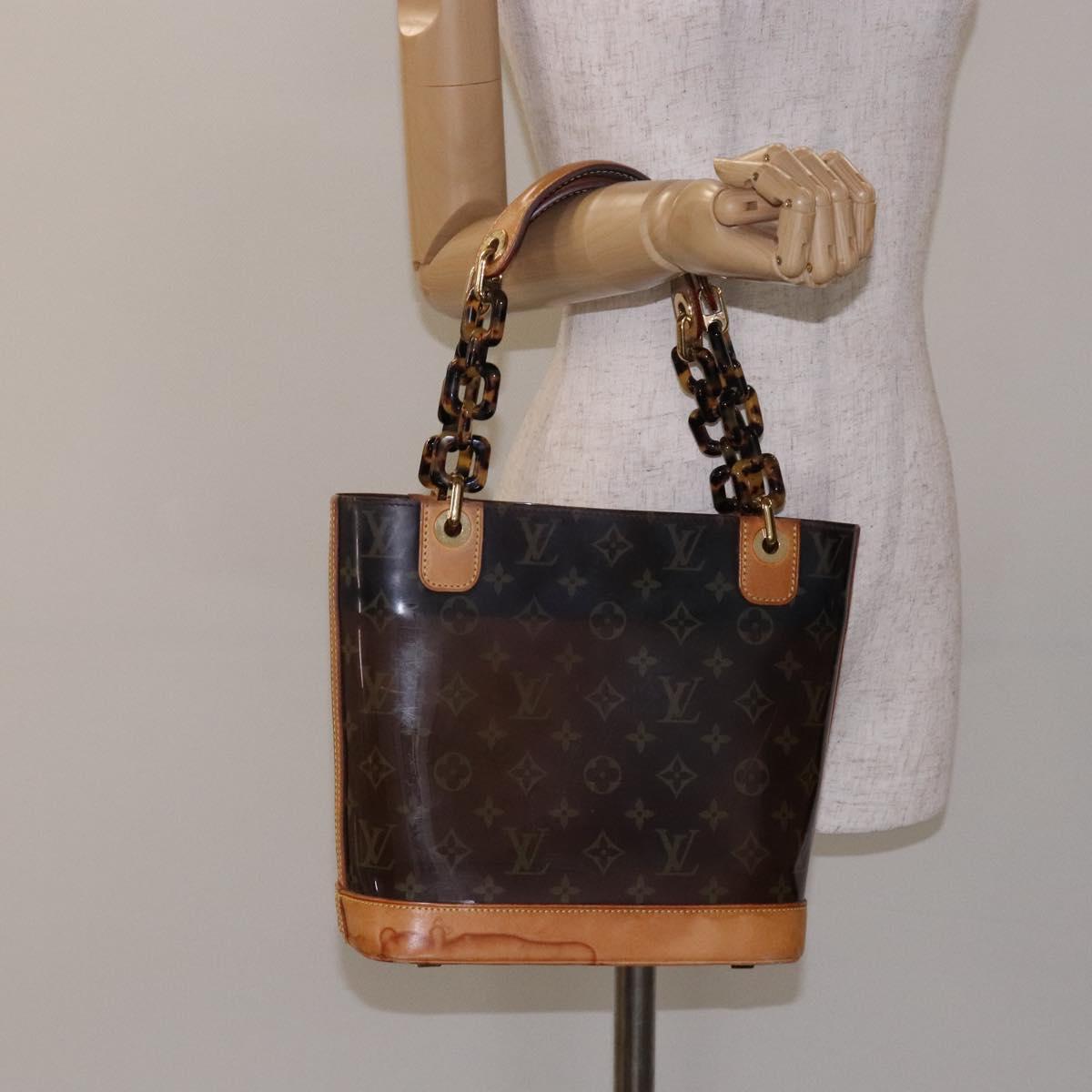 LOUIS VUITTON Monogram Vinyl Cava Amble PM Tote Bag Brown M92502 LV Auth 132488