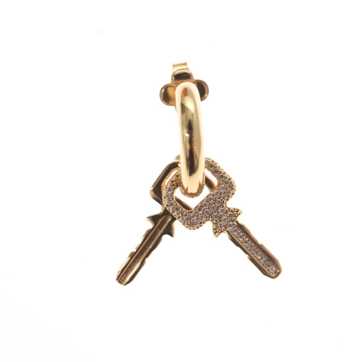 LOUIS VUITTON Earrings LV Padlock Earring metal Gold M01583 LV Auth 132501M