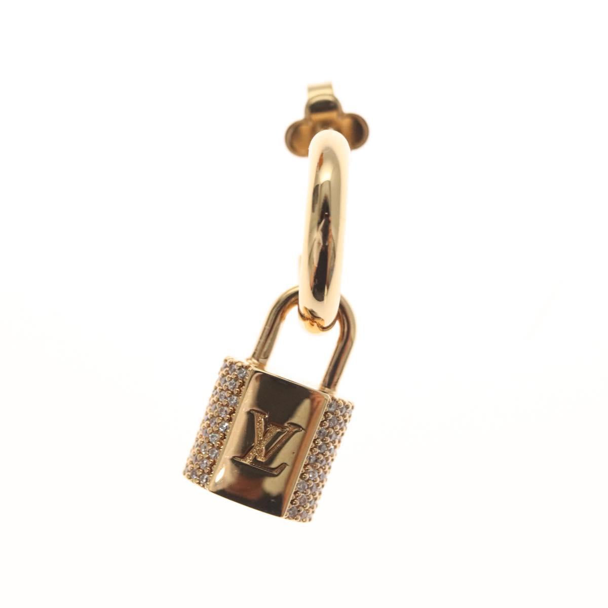 LOUIS VUITTON Earrings LV Padlock Earring metal Gold M01583 LV Auth 132501SM