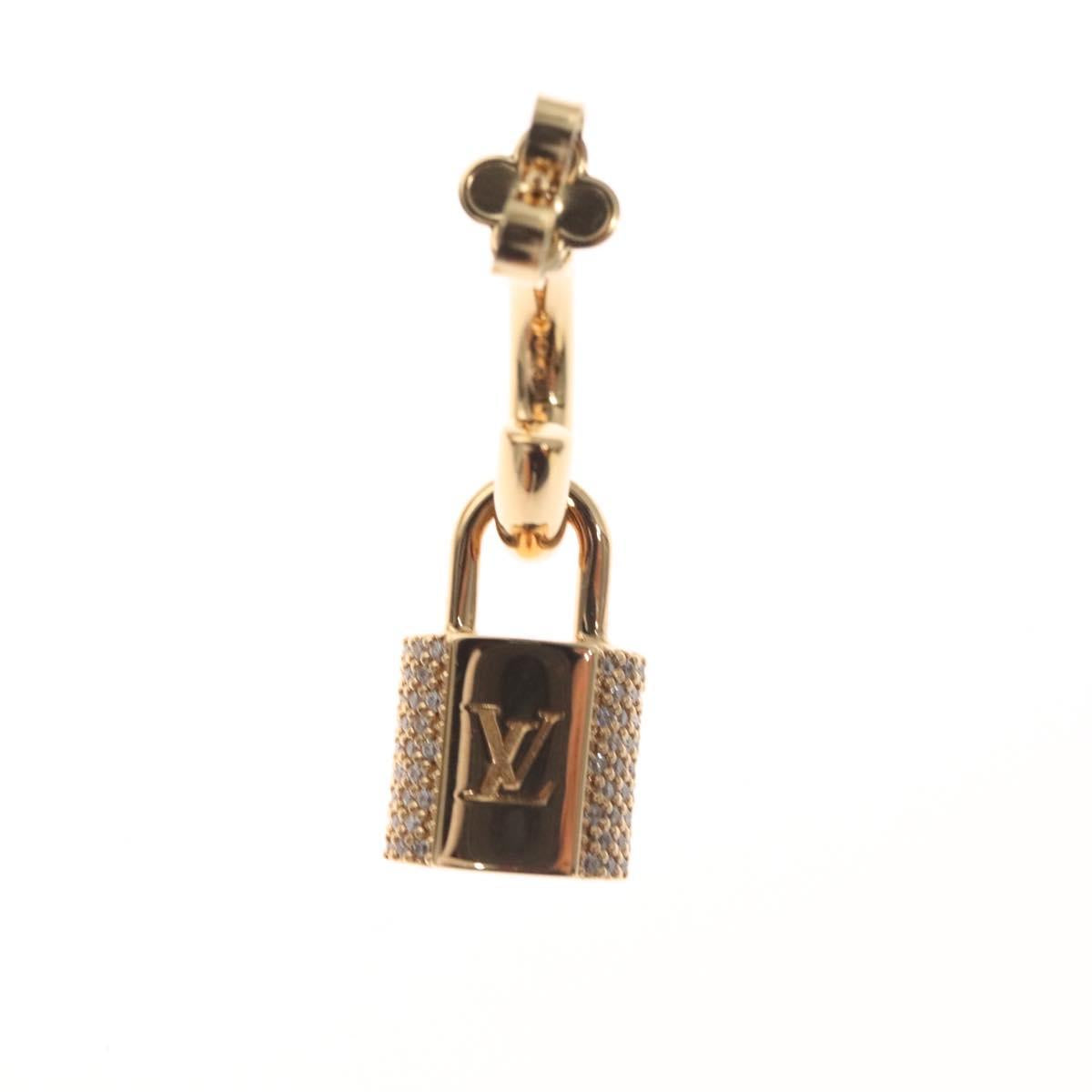 LOUIS VUITTON Earrings LV Padlock Earring metal Gold M01583 LV Auth 132501SM