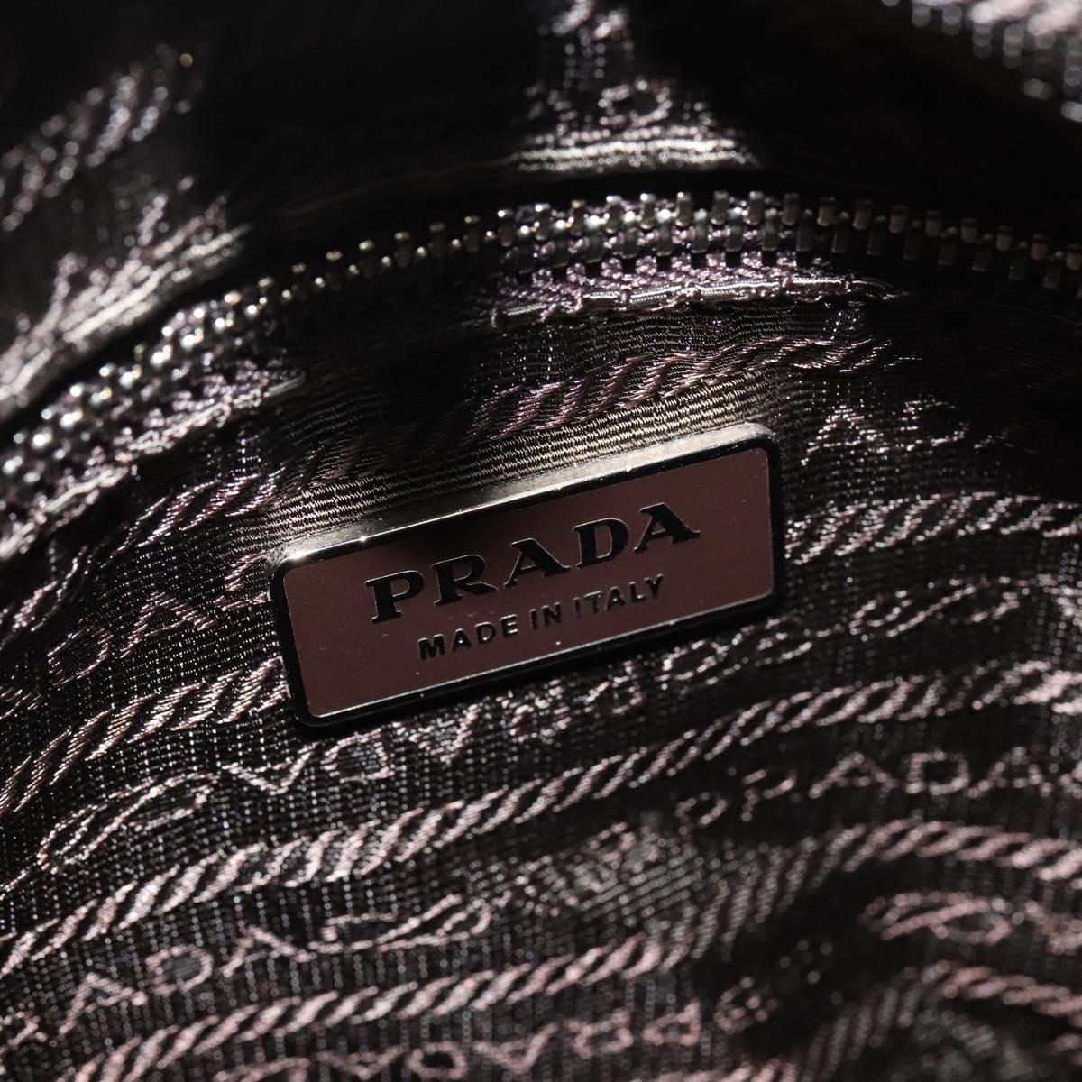 PRADA Shoulder Bag Nylon Khaki Silver Auth 132522