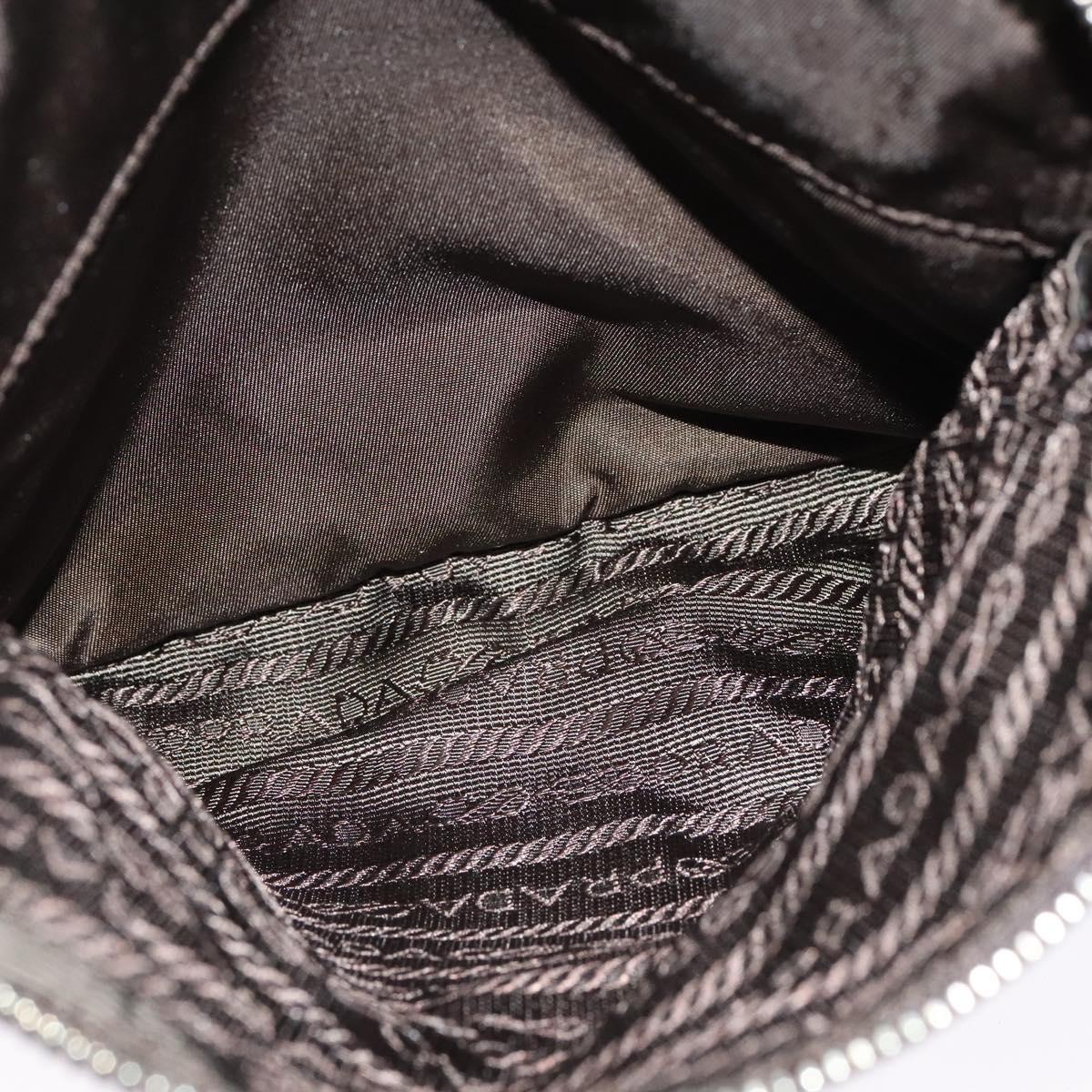 PRADA Shoulder Bag Nylon Khaki Silver Auth 132522